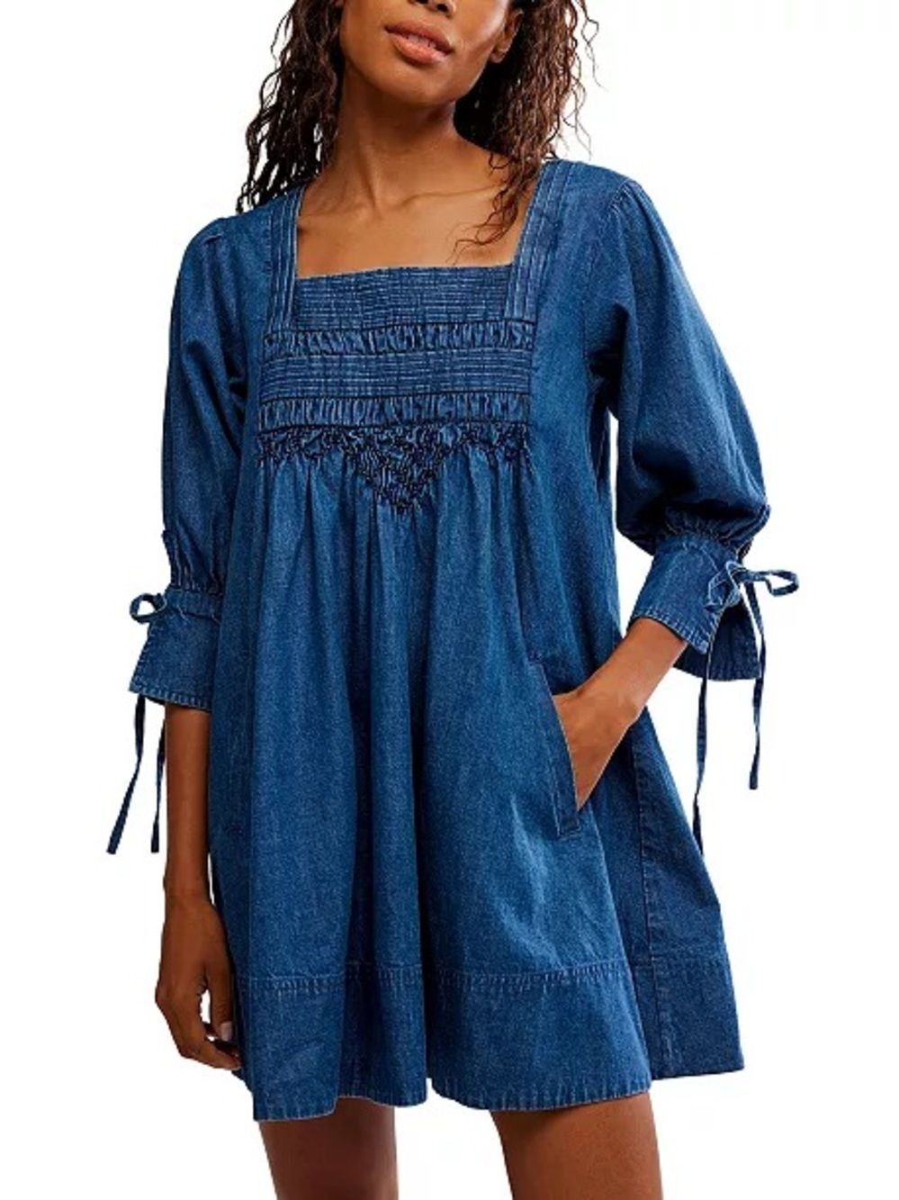 Free People Sonora Cotton Denim Mini Dress